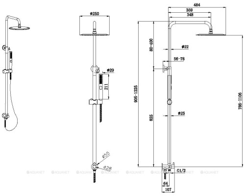 Душевая стойка Allen Brau Priority 5.31031-31 черный матовый
