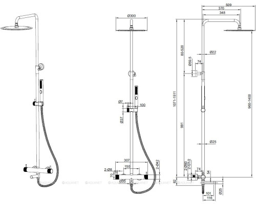 Душевая стойка Allen Brau Priority 5.31С10-BN никель браш