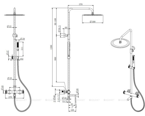 Душевая стойка Allen Brau Priority 5.31T10-MG графит браш