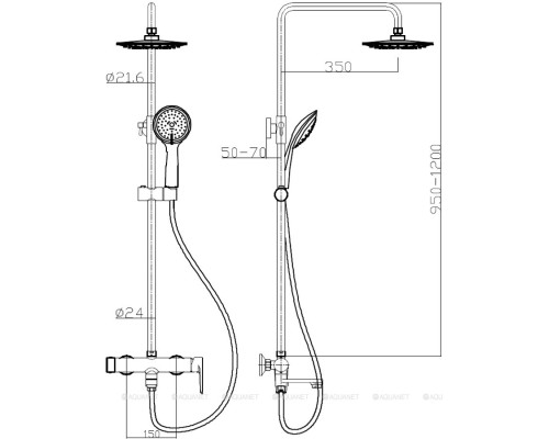 Душевая стойка Aquanet Logic AF320-72-R-C