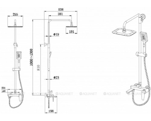 Душевая стойка Bravat Arden F6351385CP-A1-RUS