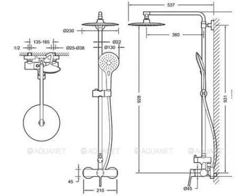 Душевая стойка Bravat Palace F9172217CP-A-RUS