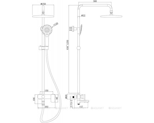 Душевая стойка Bravat Riffle F6336370CP-A-RUS