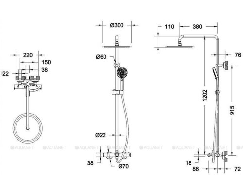 Душевая стойка Bravat Waterfall F639114C-A5-RUS