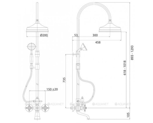 Душевая стойка Cezares Golf CVD-03/24-M
