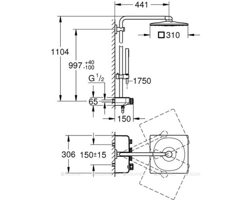 Душевая стойка Grohe Euphoria SmartControl 310 Cube Duo 26508LS0
