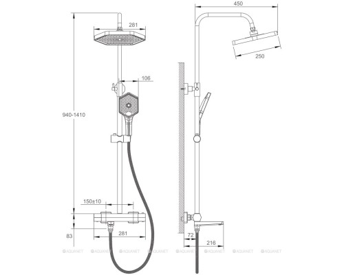 Душевая стойка Haiba HB24726-7 черный