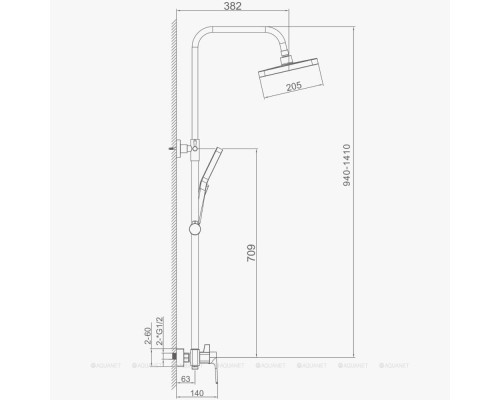 Душевая стойка Haiba HB24732-5 золото матовый