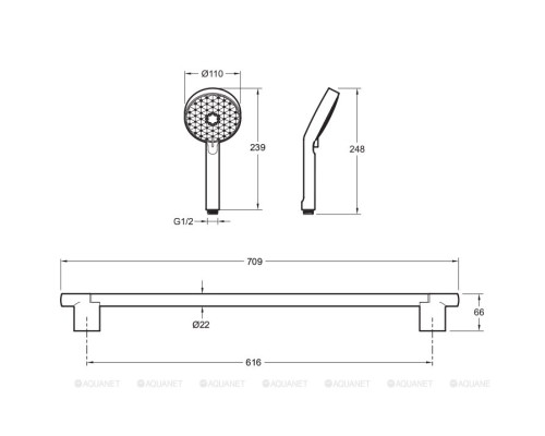 Душевой гарнитур Jacob Delafon Awaken E99898-BL черный матовый