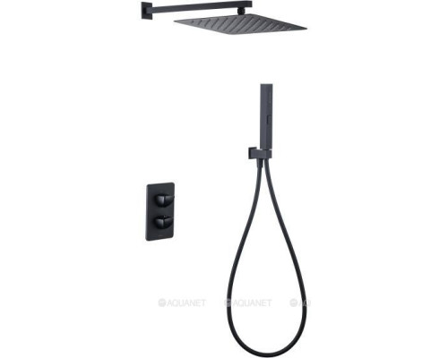 Душевой комплект Allen Brau Infinity 5.21016-31 (с внутренней частью, 2 выхода) черный матовый