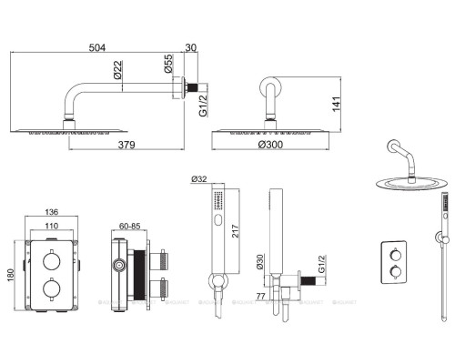 Душевой комплект Allen Brau Priority 5.31013-00 (с внутренней частью, 2 выхода) хром