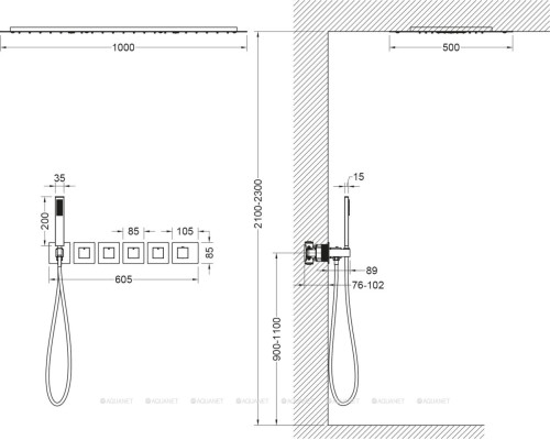Душевой комплект Timo Petruma SX-5329/00SM хром (с внутренней частью)