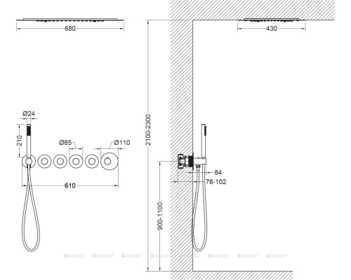 Душевой комплект Timo Saona SX-2319/00SM хром (с внутренней частью)