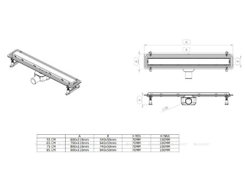 Душевой лоток Allen Brau Infinity 9.50004.SS 650 мм
