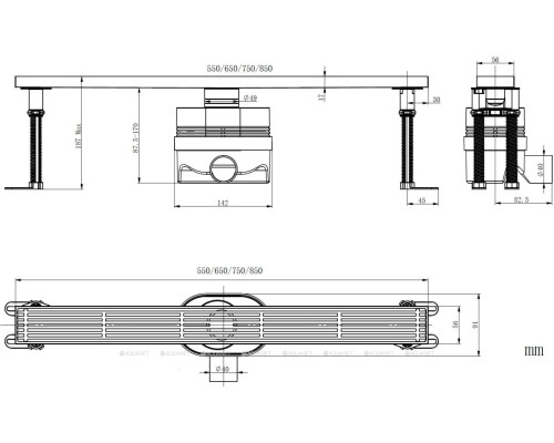 Душевой лоток Allen Brau Reality 9.50033.31 750 черный матовый