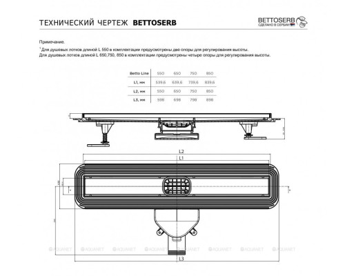 Душевой лоток BETTOSERB Compact Line 750 13702511