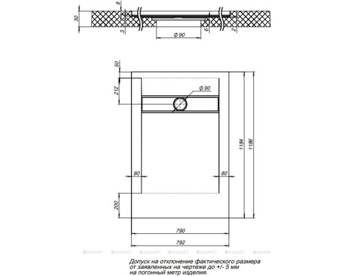 Душевой поддон Aquanet Delight 120х80 серый