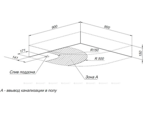 Душевой поддон Aquanet HX515 90х90