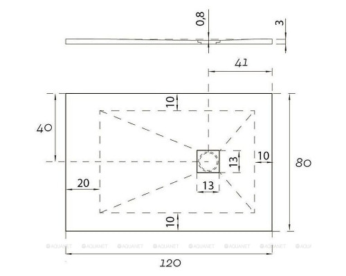 Душевой поддон Aquanet Pleasure 120х80 серый