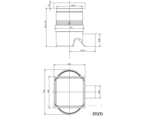 Душевой трап Allen Brau Priority 9.50023.BN 100 никель браш