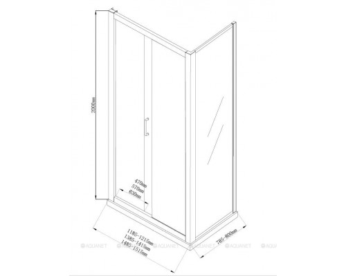 Душевой уголок Aquanet Alfa NAA1131 150x80, прозрачное стекло