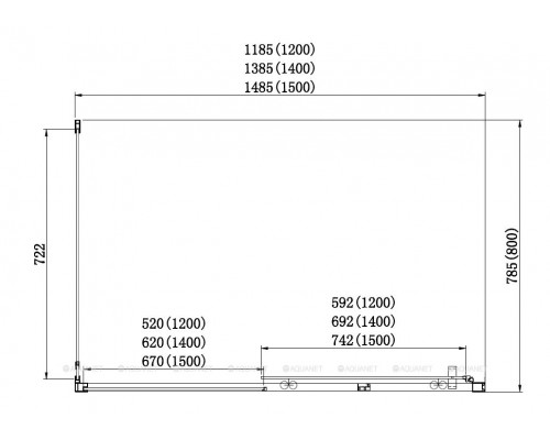 Душевой уголок Aquanet Alfa NAA1131 150x80, прозрачное стекло