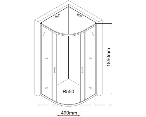 Душевой уголок Aquanet SE-800Q 80x80, прозрачное стекло