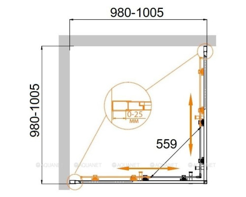 Душевой уголок Cezares Molveno 100x100 A-2-100-C-Cr-IV