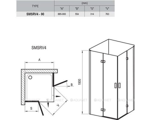 Душевой уголок Ravak SmartLine SMSRV4-90 1SV77A00Z1