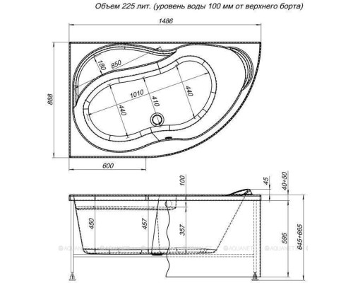 Фронтальный экран Aquanet Graciosa 150 L
