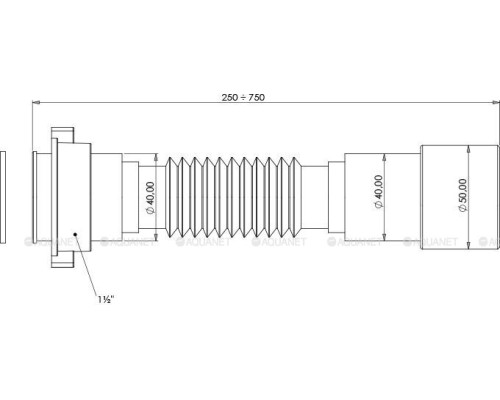 Гибкое соединение Aquanet 1 1/2'' x 40/50мм