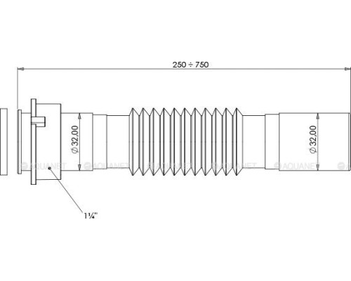 Гибкое соединение Aquanet 1 1/4'' x 32мм