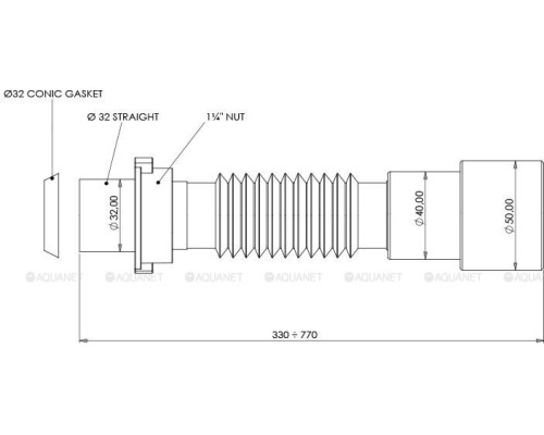 Гибкое соединение Aquanet 32 x 40/50мм