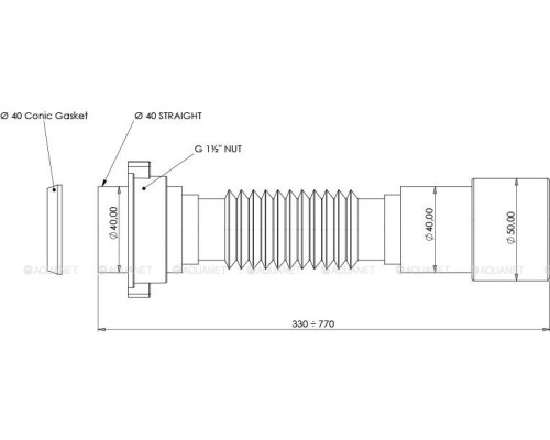 Гибкое соединение Aquanet 40 x 40/50мм