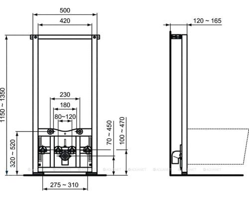Инсталляция для биде Ideal Standard Prosys R016267