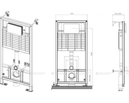 Инсталляция для унитаза BETTOSERB Sava Fix Slim SET40006464 с клавишей смыва хром глянец