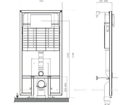 Инсталляция для унитаза BETTOSERB Sava Fix Slim SET40006467 с клавишей смыва черный матовый
