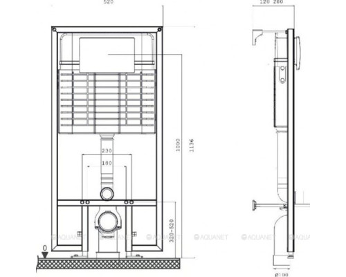 Инсталляция для унитаза BETTOSERB Sava Fix Slim SET40006470 с клавишей смыва белый глянец