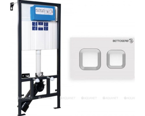 Инсталляция для унитаза BETTOSERB Sava Fix Slim SET40006472 с клавишей смыва хром матовый