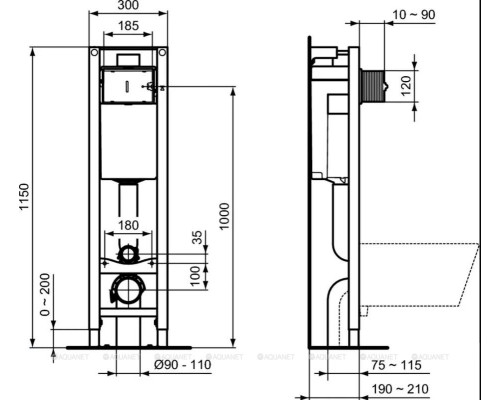 Инсталляция для унитаза Ideal Standard Prosys Eco Frame E233267