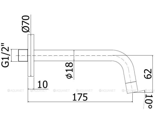 Излив для ванны Paffoni Light ZBOC045HGSP золото медовое брашированное