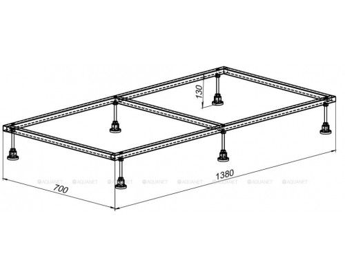 Каркас для поддона Aquanet 138х70