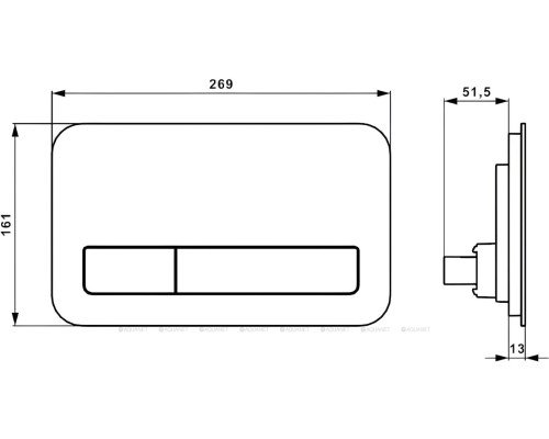 Кнопка смыва Villeroy & Boch ViConnect 922400RB черный глянец