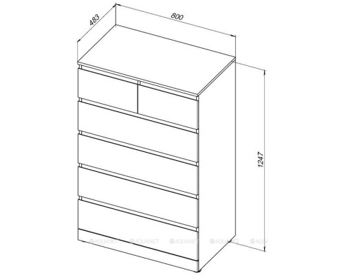 Комод Aquanet Сканди 80 дуб крафт (6 ящиков)
