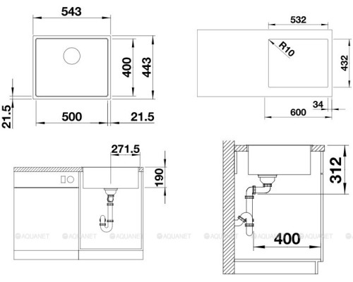 Кухонная мойка Blanco Subline 500-IF 524110 белый