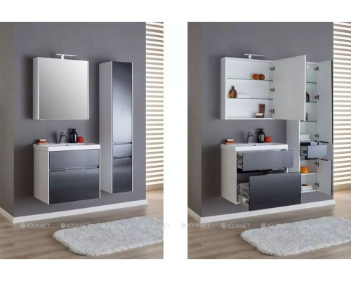 Зеркальный шкаф Aquanet Латина 70 белый