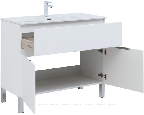 Мебель для ванной Aquanet Алвита New 100 1 ящик, 2 дверцы, белый матовый