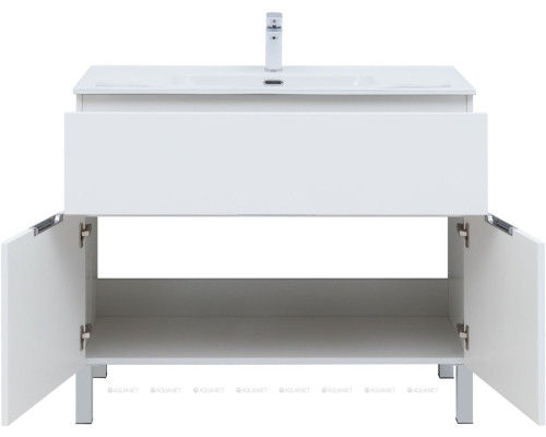 Мебель для ванной Aquanet Алвита New 100 1 ящик, 2 дверцы, белый матовый