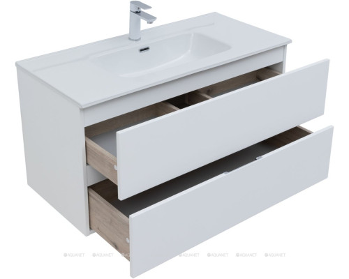 Мебель для ванной Aquanet Алвита New 100 2 ящика, белый матовый