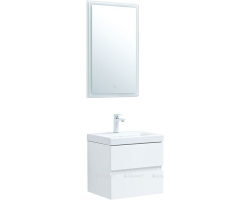 Мебель для ванной Aquanet Беркли 50 белый глянец (2 ящика)